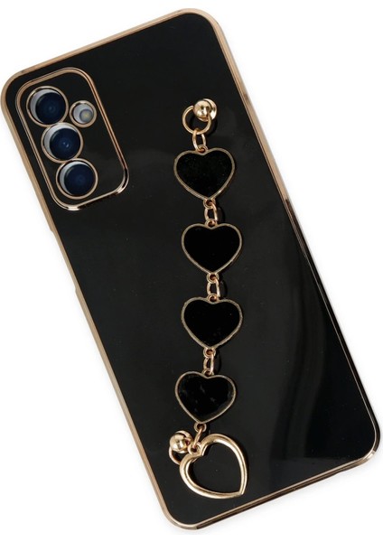 Samsung Galaxy M23 Elegant Charm Case (Kalpli Zincirli Kılıf) Elegant Silicone Cover - Siyah modelleri
