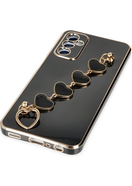 Samsung Galaxy M23 Elegant Charm Case (Kalpli Zincirli Kılıf) Elegant Silicone Cover - Siyah fırsatları