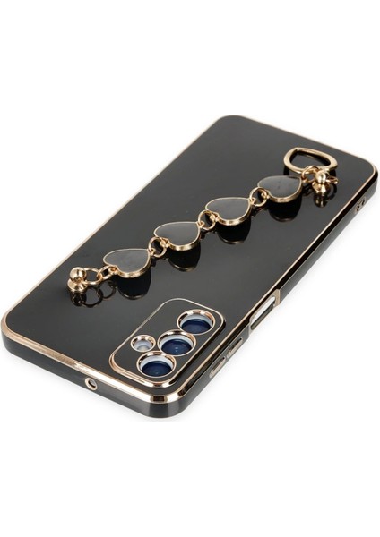 Samsung Galaxy M23 Elegant Charm Case (Kalpli Zincirli Kılıf) Elegant Silicone Cover - Siyah indirimleri