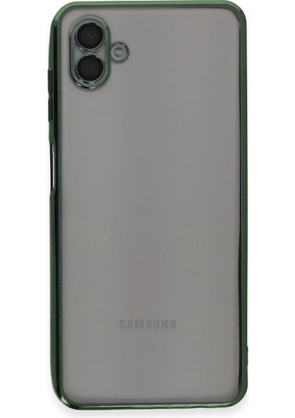Samsung Galaxy A04 Crystal Shield Lensli Silikon (Lens Protector / Kamera Koruyucu Kılıf) - Yeşil fiyatları