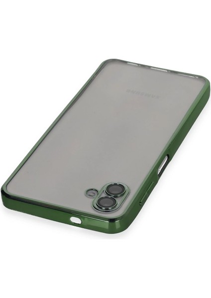 Samsung Galaxy A04 Crystal Shield Lensli Silikon (Lens Protector / Kamera Koruyucu Kılıf) - Yeşil modelleri