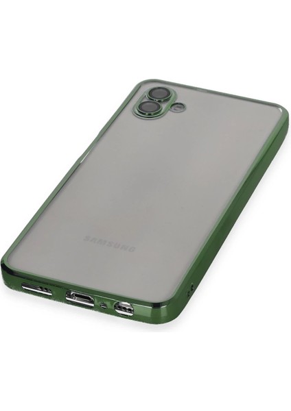 Samsung Galaxy A04 Crystal Shield Lensli Silikon (Lens Protector / Kamera Koruyucu Kılıf) - Yeşil fırsatları