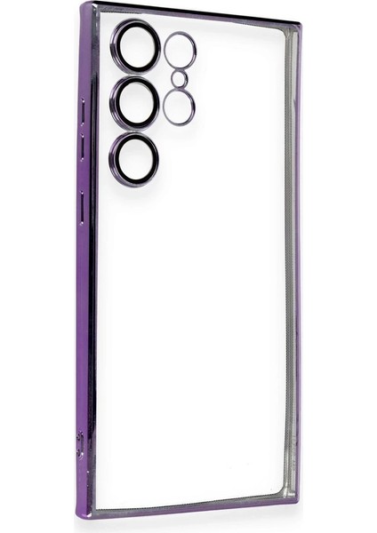 Samsung Galaxy S23 Ultra Crystal Shield Lensli Silikon (Lens Protector / Kamera Koruyucu Kılıf) - Mor fiyatları
