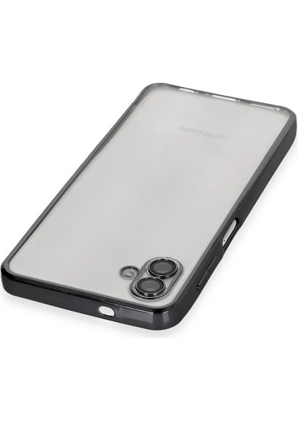 Samsung Galaxy A04 Crystal Shield Lensli Silikon (Lens Protector / Kamera Koruyucu Kılıf) - Siyah modelleri
