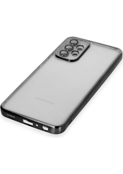 Samsung Galaxy A23 4g Crystal Shield Lensli Silikon (Lens Protector / Kamera Koruyucu Kılıf) - Siyah fırsatları