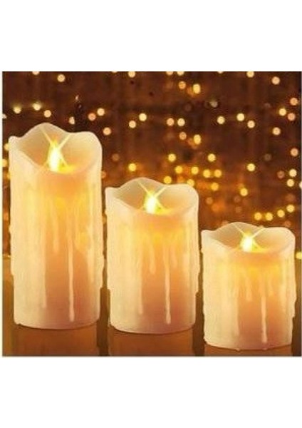 Alevsiz Titreyen Pilli Mum Seti 3'lü fiyatları