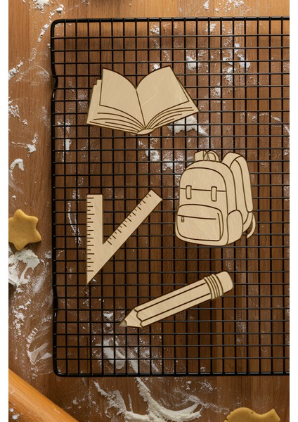 Okul Seti Kurabiye Kalıbı, Hamur Şekillendirici, Bisküvi Kalıbı, Kolay Kesim Ucu fiyatları