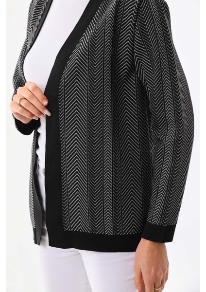 Kadın Desenli Önü Açık Ceket 23958 Siyah fırsatları