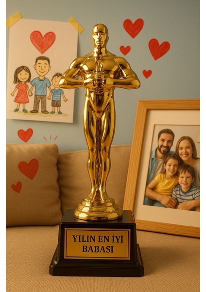 Yılın En Iyi Babası Ödül Kupası - Altın Renk Dekoratif Hediye Büyük Boy