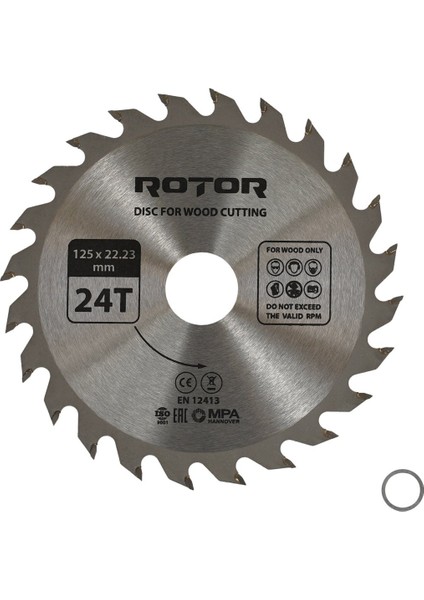 Daire Testere Bıçağı ROTOR 125*22,23 24T Ahşap kesme diski