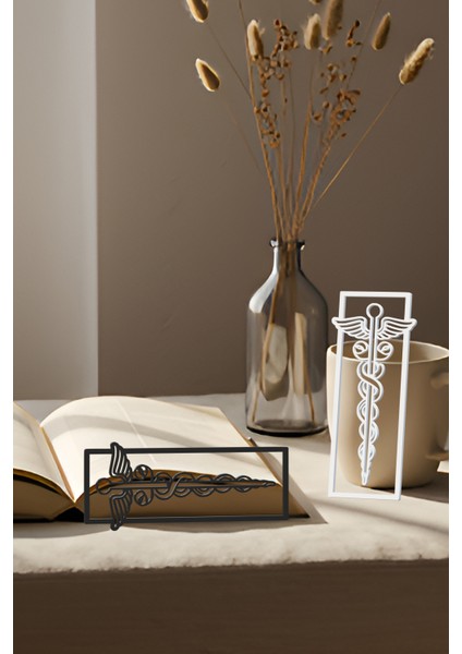 Kitap Ayracı, Modern Tasarım, Hafif ve Şık 2’li, Siyah ve Beyazın Modern Uyumu