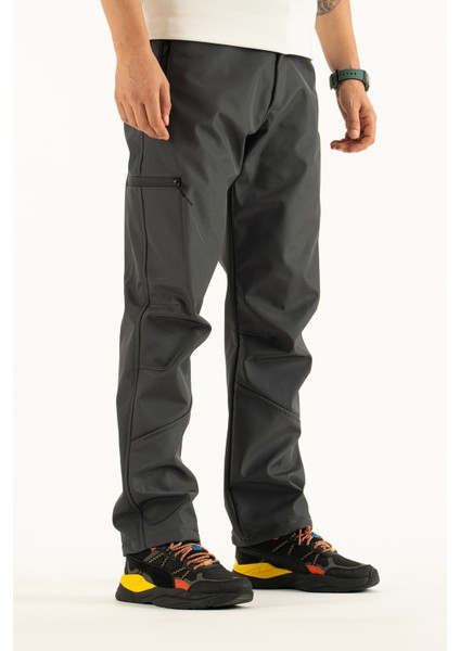 Erkek Gri Içi Polar Su Itici Rüzgar Geçirmez Kışlık Softshell Outdoor Pantolon fiyatları