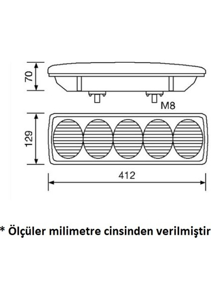 Daf Tır 5 Mercekli Ford V184 V347 Kamyonet Uyumlu Stop Lambası Sağ-Sol Takım modelleri