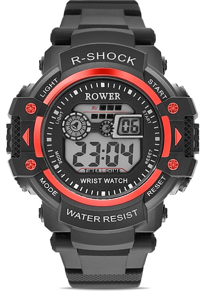 Rwr Collection Genç-Çocuk Dijital Kırmızı Silikon Kol Saati TCTSR004603S0284