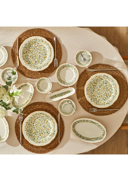 Loren Stoneware 26 Parça 6 Kişilik Kahvaltı Takımı Sarı
