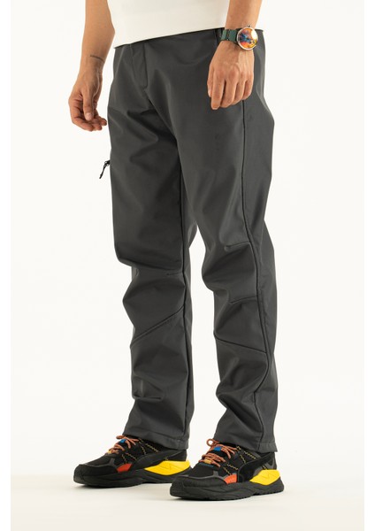 Erkek Gri Içi Polar Su Itici Rüzgar Geçirmez Kışlık Softshell Outdoor Pantolon modelleri