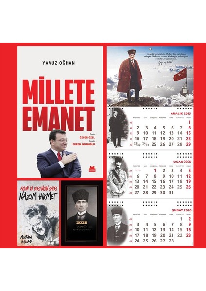 Millete Emanet ve Nazım Hikmet - Kalpaklı Ajanda - Sakarya Duvar Takvimi