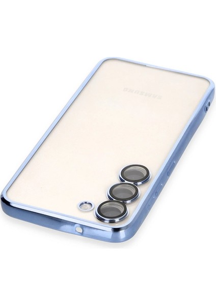Samsung Galaxy S23 Crystal Shield Lensli Silikon (Lens Protector / Kamera Koruyucu Kılıf) - Açık Mavi modelleri