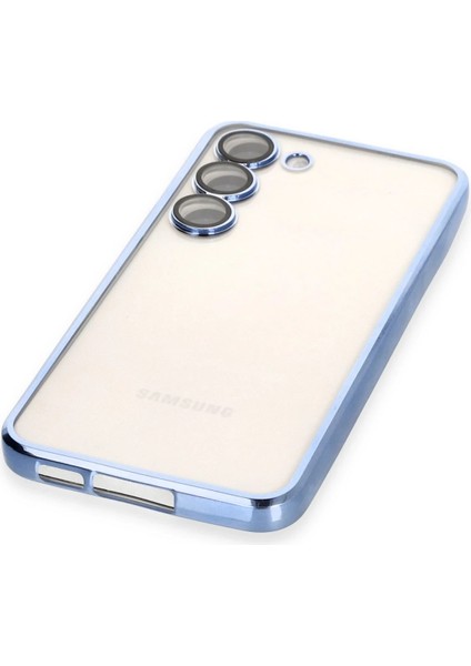 Samsung Galaxy S23 Crystal Shield Lensli Silikon (Lens Protector / Kamera Koruyucu Kılıf) - Açık Mavi fırsatları