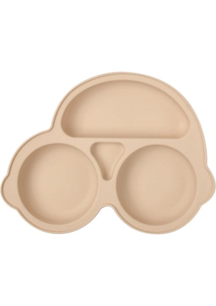 Bebek Silikon Yemek Tabağı Çocuk Besleme Tabağı Katı Araba Yüzü Yürümeye Başlayan Çocuk Sofra Takımı (Yurt Dışından)