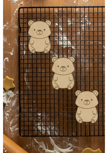 Sevimli Ayı Kurabiye Kalıbı, Hamur Şekillendirici, Bisküvi Kalıbı, Kolay Kesim Ucu