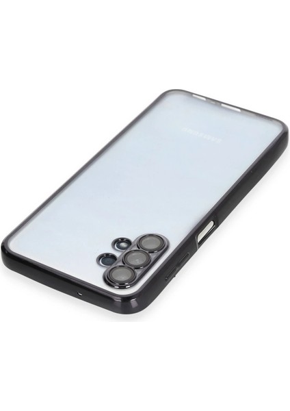 Samsung Galaxy A13 4g Crystal Shield Lensli Silikon (Lens Protector / Kamera Koruyucu Kılıf) - Siyah modelleri