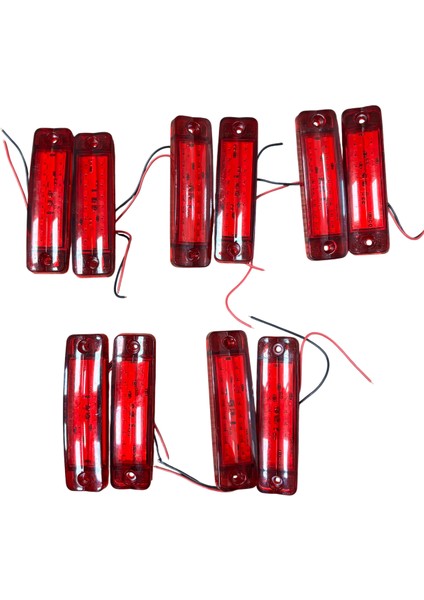 18 LED Parmak LED Kasa Dorse Lambası 24V Kırmızı (E Belgeli) 10 Adet Fiyatı
