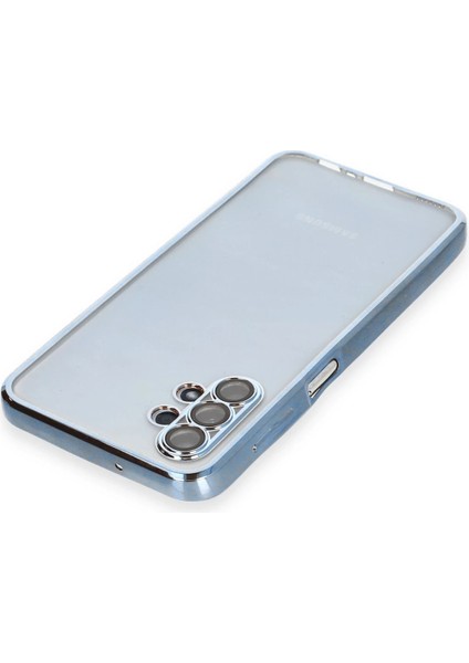 Samsung Galaxy A13 4g Crystal Shield Lensli Silikon (Lens Protector / Kamera Koruyucu Kılıf) - Açık Mavi modelleri
