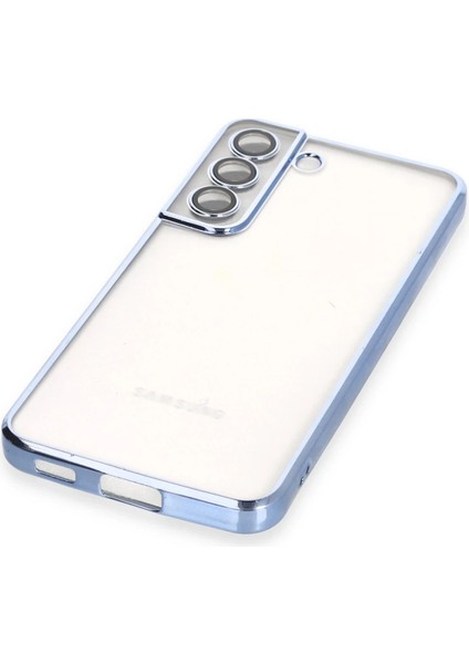 Samsung Galaxy S22 Crystal Shield Lensli Silikon (Lens Protector / Kamera Koruyucu Kılıf) - Açık Mavi fırsatları
