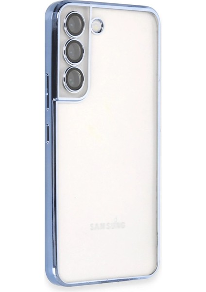 Samsung Galaxy S22 Crystal Shield Lensli Silikon (Lens Protector / Kamera Koruyucu Kılıf) - Açık Mavi indirimleri