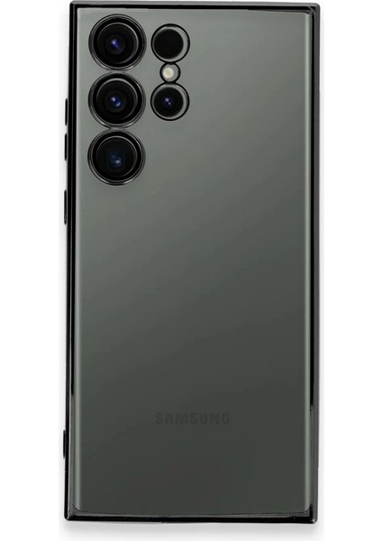 Samsung Galaxy S23 Ultra Crystal Shield Lensli Silikon (Lens Protector / Kamera Koruyucu Kılıf) - Siyah