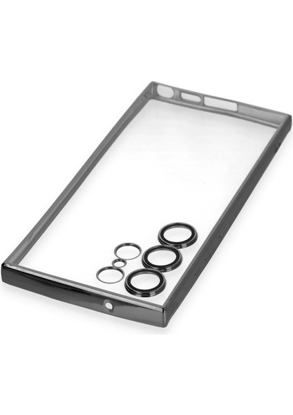 Samsung Galaxy S23 Ultra Crystal Shield Lensli Silikon (Lens Protector / Kamera Koruyucu Kılıf) - Siyah fırsatları