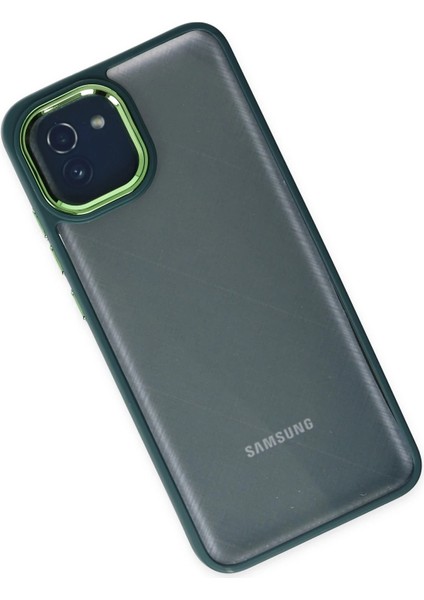 Samsung Galaxy A03 Elegant Clear Case (Şeffaf Kılıf) - Stylish Protective Cover - Haki Yeşil fiyatları
