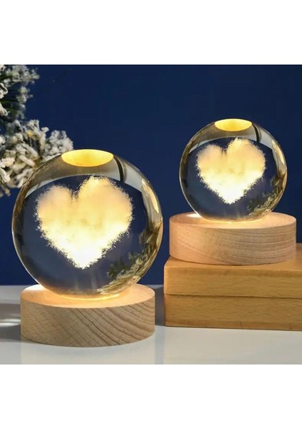 Kalpli Renk Değiştiren Işıklı Cam Küre 8cm