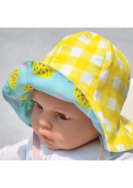 Çift Taraflı Bağlamalı Keten Görünümlü Bebek Bucket Şapka fırsatları