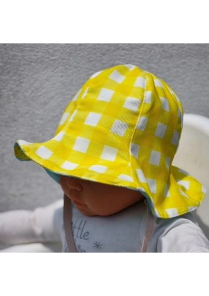 Çift Taraflı Bağlamalı Keten Görünümlü Bebek Bucket Şapka indirimleri