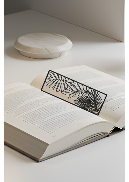 Yaprak Kitap Ayracı, Modern Tasarım, Hafif ve Şık 2’li, Siyah ve Beyazın Modern Uyumu modelleri