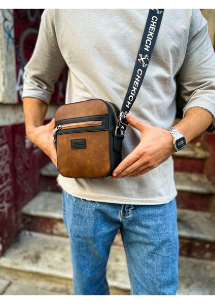 CH102 - Stealht Kare Erkek Çanta Sıyah/taba modelleri