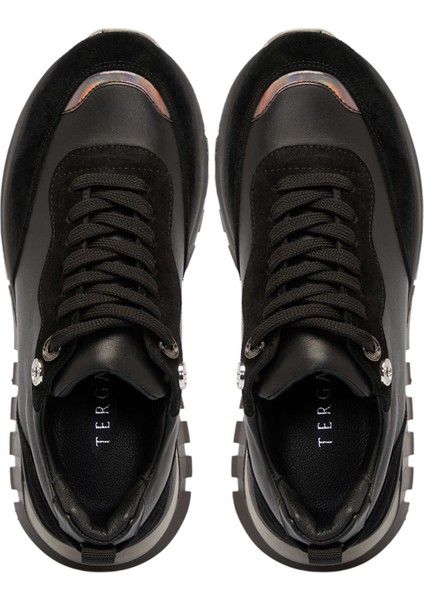 Siyah Deri Kadın Sneaker - K24S1AY67537-A23 indirimleri