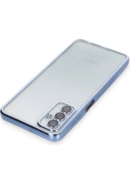Samsung Galaxy M23 Crystal Shield Lensli Silikon (Lens Protector / Kamera Koruyucu Kılıf) - Açık Mavi modelleri
