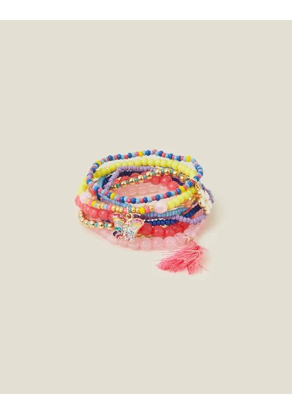 Çiçekli Bileklik Set x 8 Kız Çocuk