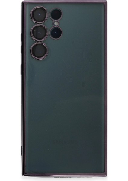 Samsung Galaxy S22 Ultra Crystal Shield Lensli Silikon (Lens Protector / Kamera Koruyucu Kılıf) - Mor fiyatları