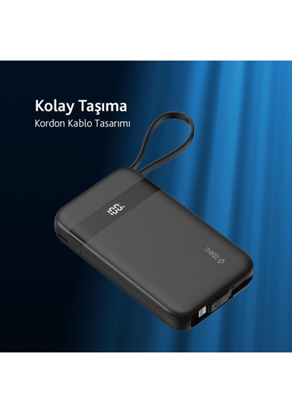Recharger Pro LCD 10.000MAH Pd 30W Lightning ve Usb-C Dahili Kablolu Taşınabilir Hızlı Şarj Aleti/Powerbank 2BB225 indirimleri