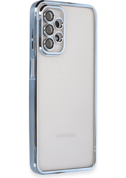 Samsung Galaxy A23 4g Crystal Shield Lensli Silikon (Lens Protector / Kamera Koruyucu Kılıf) - Açık Mavi
