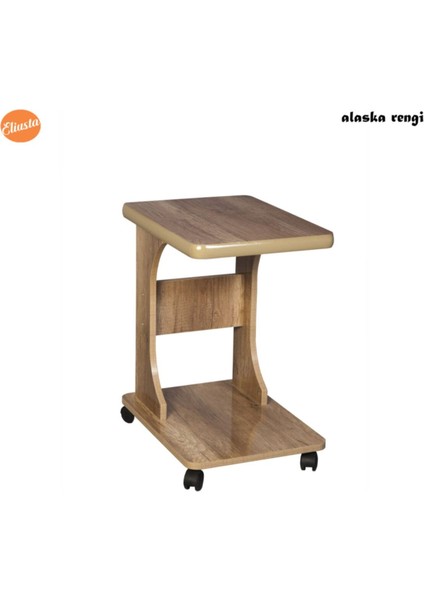 Tekerlekli C Yan Sehpa Laptop Sehpası Mdf Koltuk Yanı Sehpa fırsatları