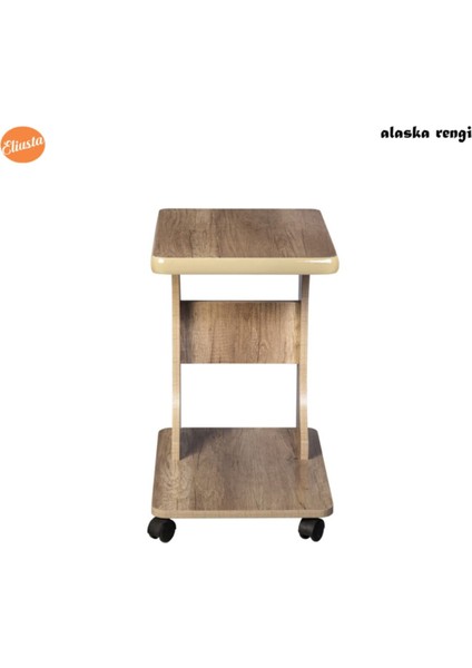 Tekerlekli C Yan Sehpa Laptop Sehpası Mdf Koltuk Yanı Sehpa indirimleri