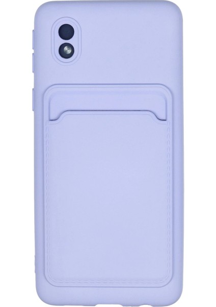 Samsung Galaxy A01 Core Kılıf Card Flex Kılıf (Kartlıklı) - Lila