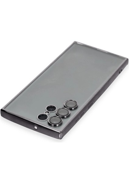 Samsung Galaxy S22 Ultra Crystal Shield Lensli Silikon (Lens Protector / Kamera Koruyucu Kılıf) - Siyah fırsatları