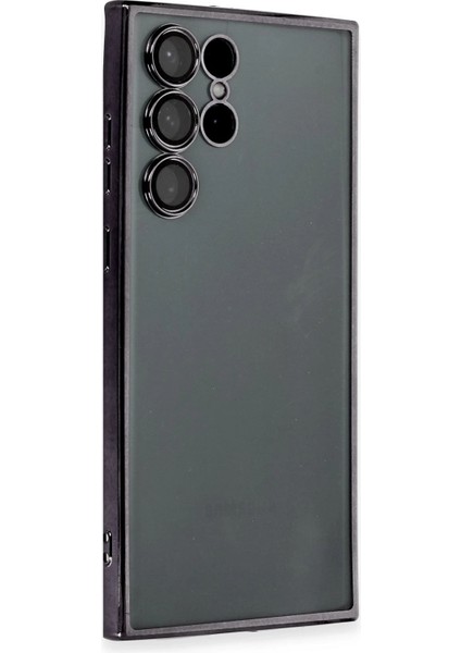 Samsung Galaxy S22 Ultra Crystal Shield Lensli Silikon (Lens Protector / Kamera Koruyucu Kılıf) - Siyah indirimleri