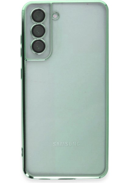 Samsung Galaxy S21 Fe Crystal Shield Lensli Silikon (Lens Protector / Kamera Koruyucu Kılıf) - Yeşil